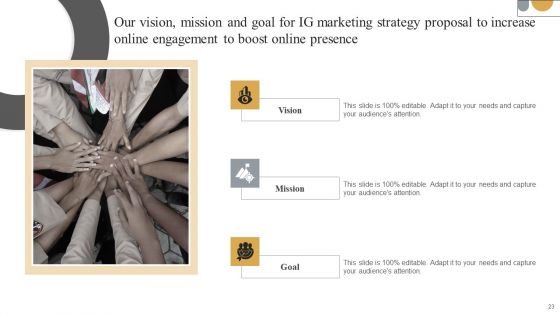 IG Marketing Strategy Proposal To Increase Online Engagement Ppt PowerPoint Presentation Complete Deck With Slides