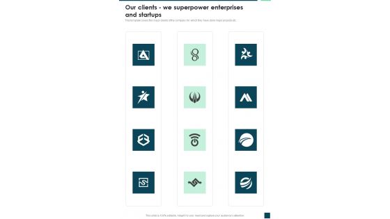 IP Telephony Our Clients We Superpower Enterprises And Startups One Pager Sample Example Document