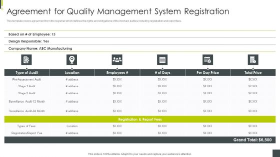 ISO 9001 Certification Procedure Agreement For Quality Management System Registration Ideas PDF