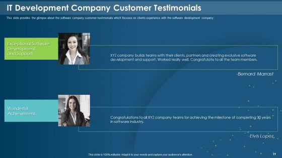 IT Development Company Pitch Deck Ppt PowerPoint Presentation Complete With Slides