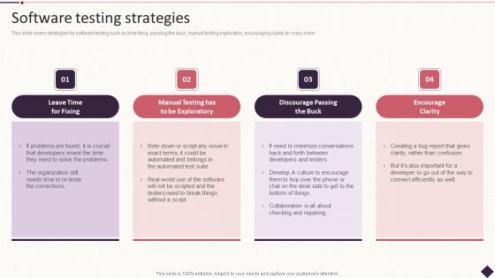 IT Project Development Planning Software Testing Strategies Formats PDF