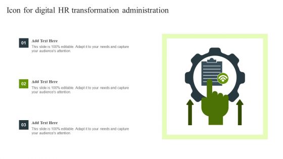 Icon For Digital HR Transformation Administration Clipart PDF