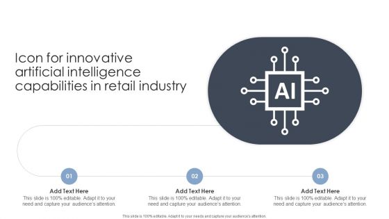 Icon For Innovative Artificial Intelligence Capabilities In Retail Industry Icons PDF