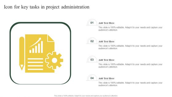 Icon For Key Tasks In Project Administration Ppt PowerPoint Presentation Professional Visual Aids PDF