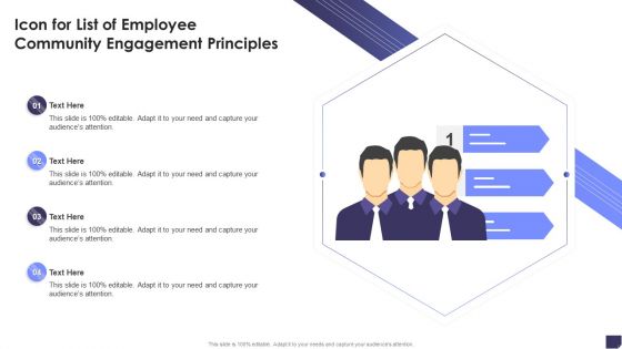 Icon For List Of Employee Community Engagement Principles Information PDF