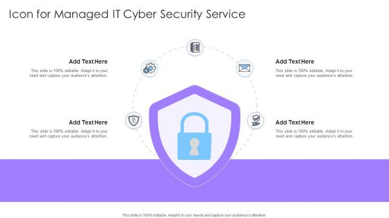 Icon For Managed It Cyber Security Service Ppt Visual Aids Example 2015 PDF