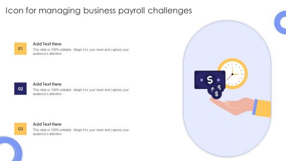 Icon For Managing Business Payroll Challenges Sample PDF