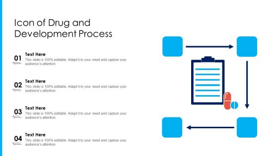Icon Of Drug Development Process Ppt Inspiration Styles PDF