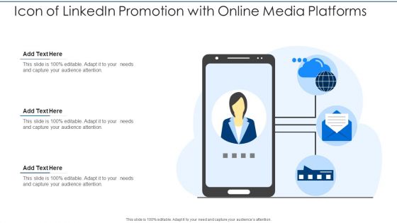 Icon Of Linkedin Promotion With Online Media Platforms Information PDF Icon Of Linkedin Promotion With Online Media Platforms Information PDF
