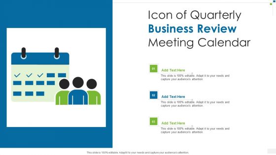 Icon Of Quarterly Business Review Meeting Calendar Themes PDF