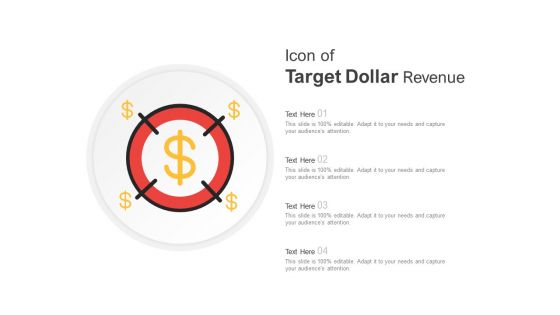 Icon Of Target Dollar Revenue Ppt PowerPoint Presentation Professional Gallery