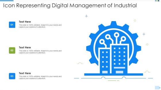 Icon Representing Digital Management Of Industrial Sample PDF Icon Representing Digital Management Of Industrial Sample PDF