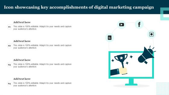 Icon Showcasing Key Accomplishments Of Digital Marketing Campaign Elements PDF Icon Showcasing Key Accomplishments Of Digital Marketing Campaign Elements PDF