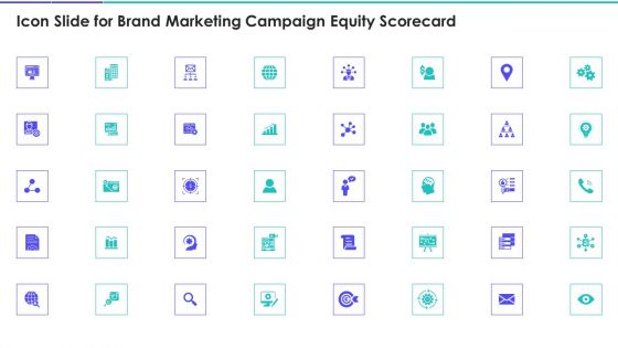 Icon Slide For Brand Marketing Campaign Equity Scorecard Portrait PDF