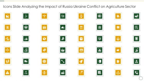 Icons Slide Analyzing The Impact Of Russia Ukraine Conflict On Agriculture Sector Summary PDF