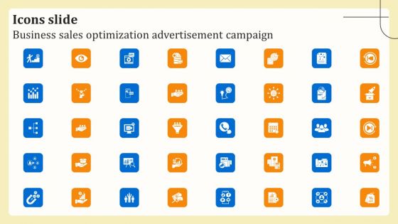 Icons Slide Business Sales Optimization Advertisement Campaign Icons PDF Icons Slide Business Sales Optimization Advertisement Campaign Icons PDF