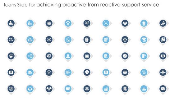 Icons Slide For Achieving Proactive From Reactive Support Service Ppt Slides Layout PDF
