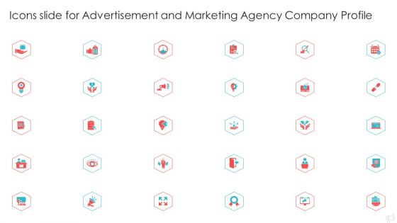 Icons Slide For Advertisement And Marketing Agency Company Profile Structure PDF