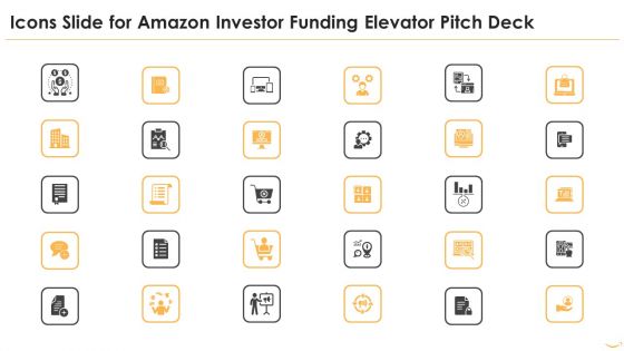 Icons Slide For Amazon Investor Funding Elevator Pitch Deck Slides PDF