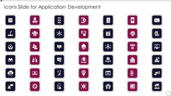 Icons Slide For Application Development Inspiration PDF