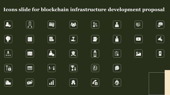 Icons Slide For Blockchain Infrastructure Development Proposal Microsoft PDF