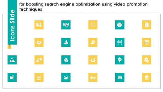 Icons Slide For Boosting Search Engine Optimization Using Video Promotion Techniques Download PDF