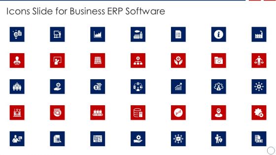 Icons Slide For Business ERP Software Portrait PDF