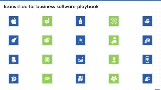 Icons Slide For Business Software Playbook Graphics PDF