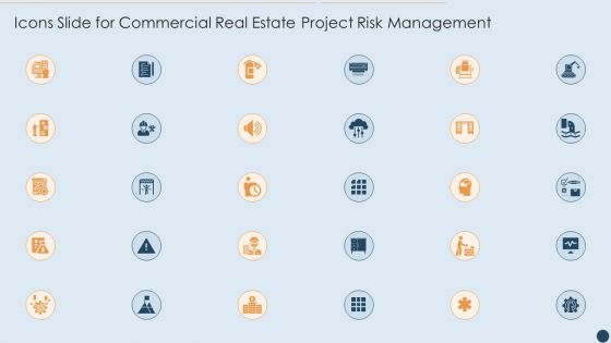 Icons Slide For Commercial Real Estate Project Risk Management Demonstration PDF Icons Slide For Commercial Real Estate Project Risk Management Demonstration PDF