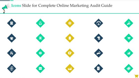 Icons Slide For Complete Online Marketing Audit Guide Demonstration PDF Icons Slide For Complete Online Marketing Audit Guide Demonstration PDF
