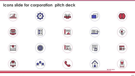Icons Slide For Corporation Pitch Deck Ppt PowerPoint Presentation Professional Maker PDF