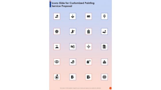 Icons Slide For Customized Painting Service Proposal One Pager Sample Example Document