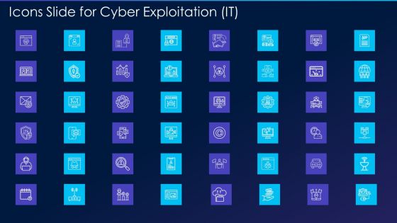 Icons Slide For Cyber Exploitation IT Portrait PDF