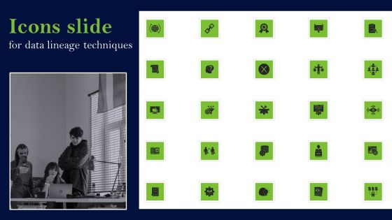 Icons Slide For Data Lineage Techniques Graphics PDF Icons Slide For Data Lineage Techniques Graphics PDF