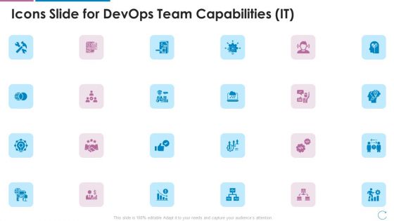 Icons Slide For Devops Team Capabilities IT Ppt Summary Information PDF