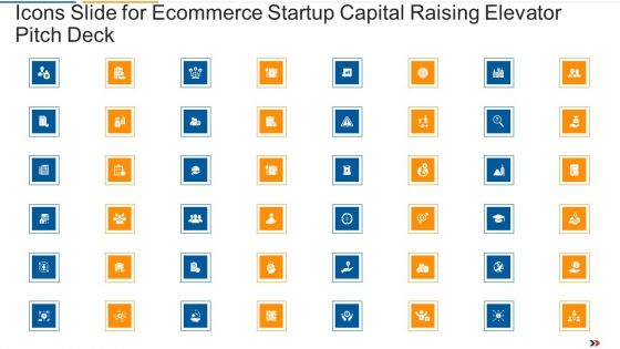 Icons Slide For Ecommerce Startup Capital Raising Elevator Pitch Deck Sample Pdf