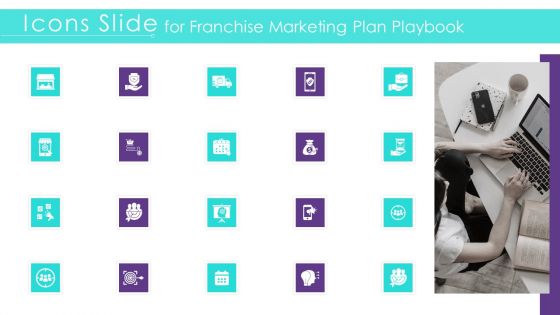 Icons Slide For Franchise Marketing Plan Playbook Brochure PDF
