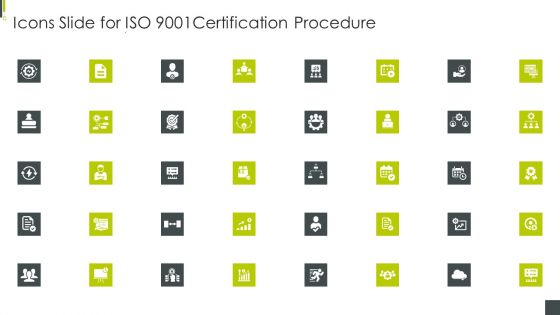 Icons Slide For ISO 9001Certification Procedure Structure PDF