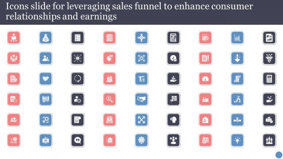 Icons Slide For Leveraging Sales Funnel To Enhance Consumer Relationships And Earnings Guidelines PDF