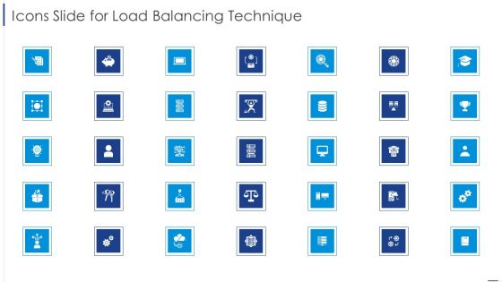 Icons Slide For Load Balancing Technique Background PDF