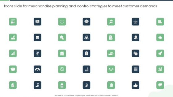 Icons Slide For Merchandise Planning And Control Strategies To Meet Customer Demands Icons PDF