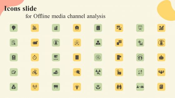 Icons Slide For Offline Media Channel Analysis Brochure PDF Icons Slide For Offline Media Channel Analysis Brochure PDF