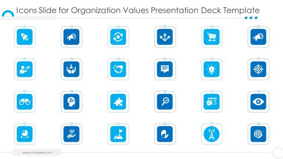 Icons Slide For Organization Values Presentation Deck Template Guidelines PDF Icons Slide For Organization Values Presentation Deck Template Guidelines PDF