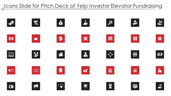 Icons Slide For Pitch Deck Of Yelp Investor Elevator Fundraising Professional PDF
