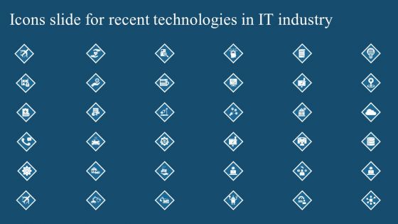 Icons Slide For Recent Technologies In IT Industry Demonstration PDF Icons Slide For Recent Technologies In IT Industry Demonstration PDF