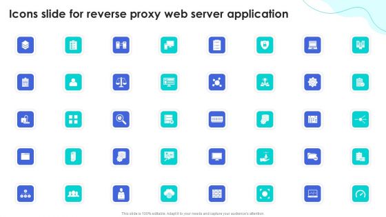 Icons Slide For Reverse Proxy Web Server Application Ppt Portfolio Slideshow PDF