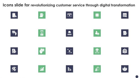 Icons Slide For Revolutionizing Customer Service Through Digital Transformation Summary PDF