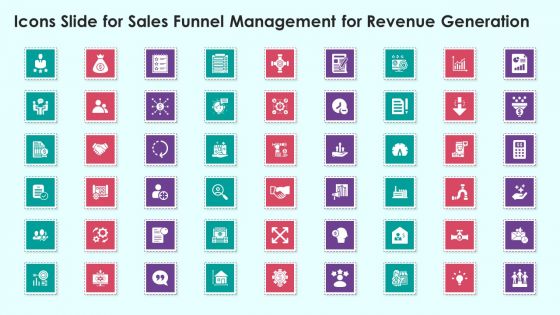 Icons Slide For Sales Funnel Management For Revenue Generation Introduction PDF