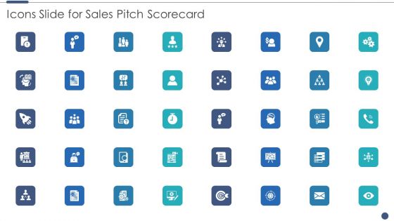 Icons Slide For Sales Pitch Scorecard Mockup PDF