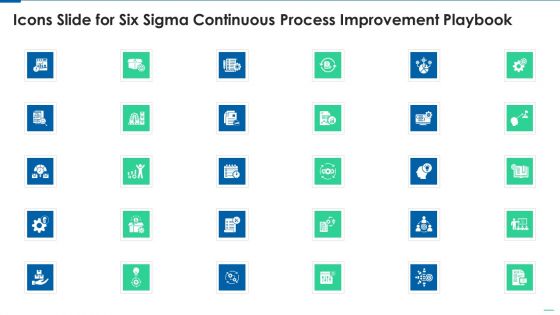 Icons Slide For Six Sigma Continuous Process Improvement Playbook Mockup PDF